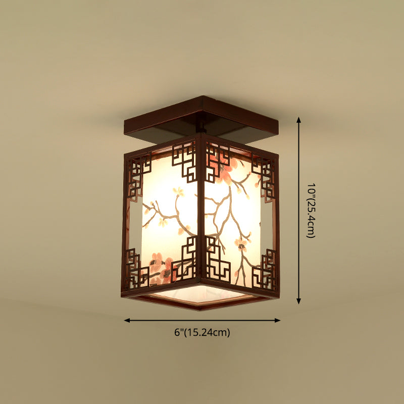 Fabric Close to Ceiling Lighting Rectangle Traditional Ceiling Flush Mount Light