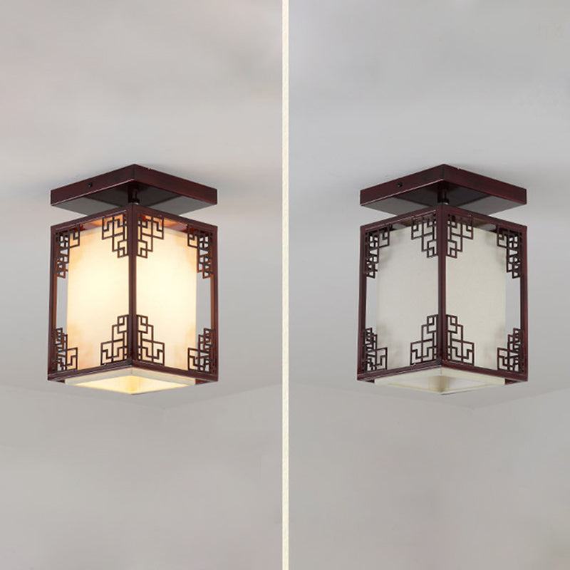 Fabric Close to Ceiling Lighting Rectangle Traditional Ceiling Flush Mount Light
