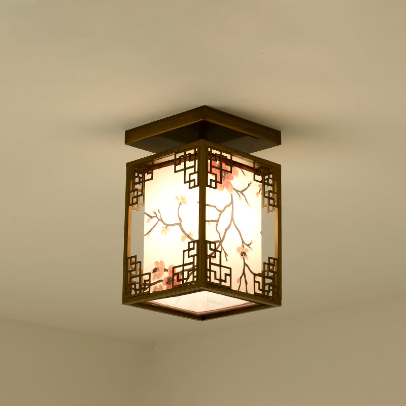 Fabric Close to Ceiling Lighting Rectangle Traditional Ceiling Flush Mount Light