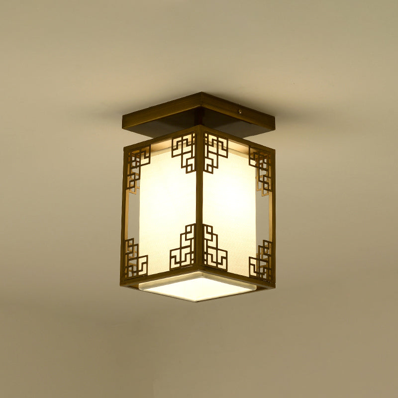 Fabric Close to Ceiling Lighting Rectangle Traditional Ceiling Flush Mount Light