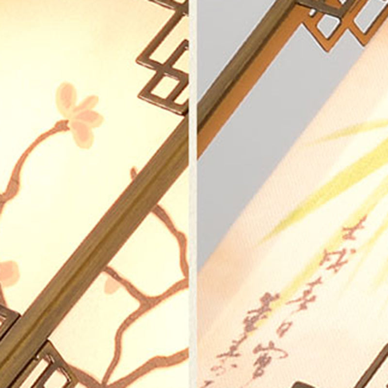 Fabric Close to Ceiling Lighting Rectangle Traditional Ceiling Flush Mount Light