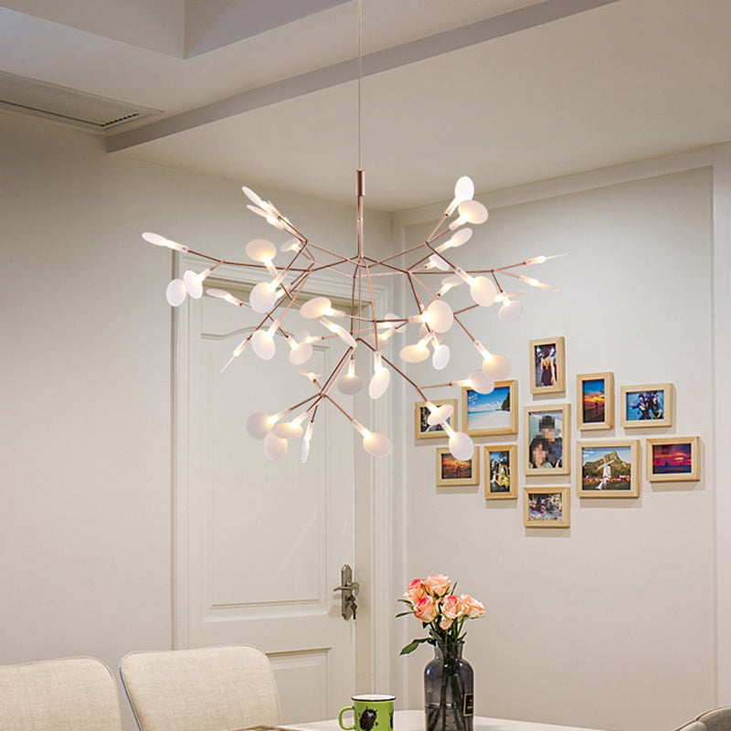 Luz de lámpara de lámpara en forma de hojas Iluminación de colgante acrílico de diseñador moderno para restaurante