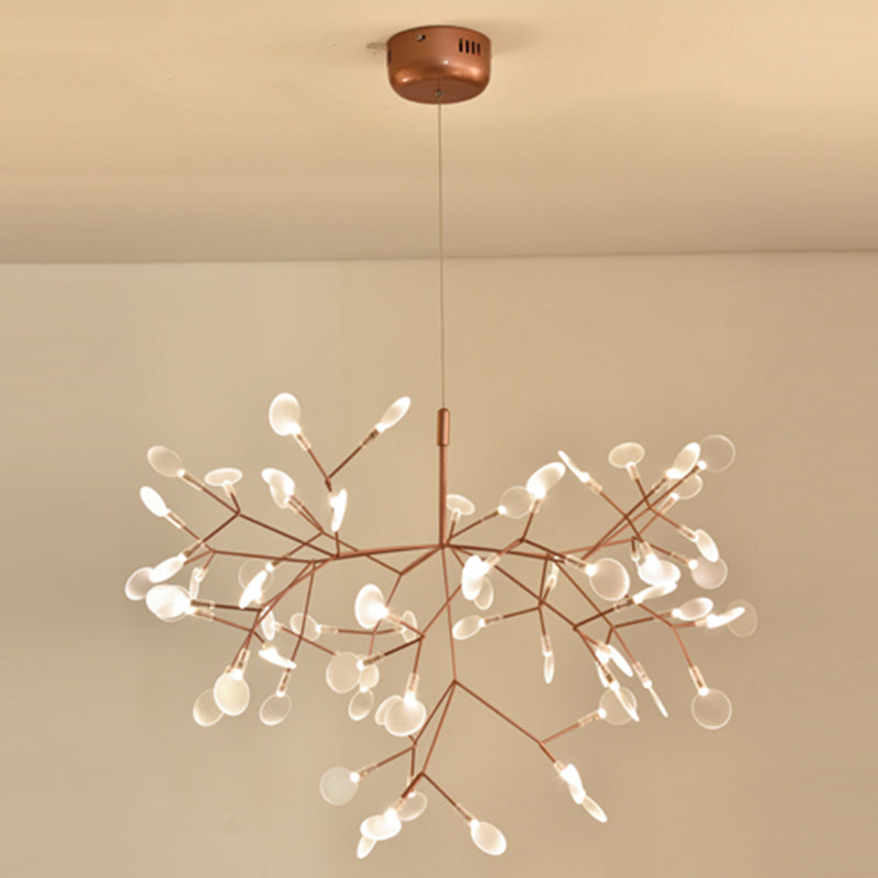 Luz de lámpara de lámpara en forma de hojas Iluminación de colgante acrílico de diseñador moderno para restaurante