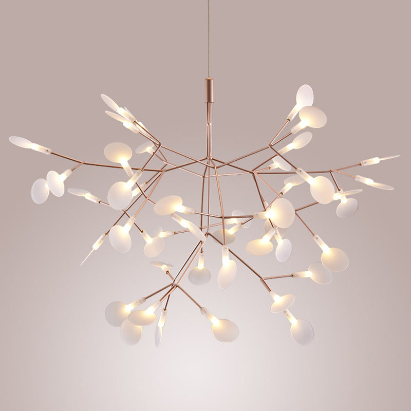 Luz de lámpara de lámpara en forma de hojas Iluminación de colgante acrílico de diseñador moderno para restaurante