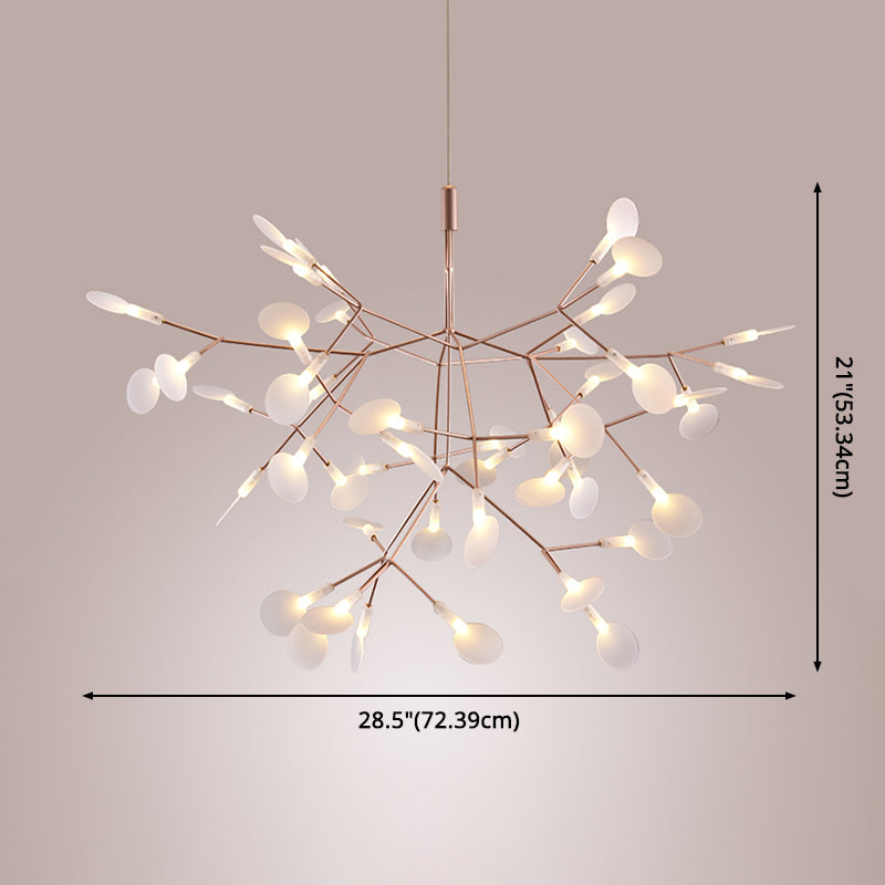 Luz de lámpara de lámpara en forma de hojas Iluminación de colgante acrílico de diseñador moderno para restaurante