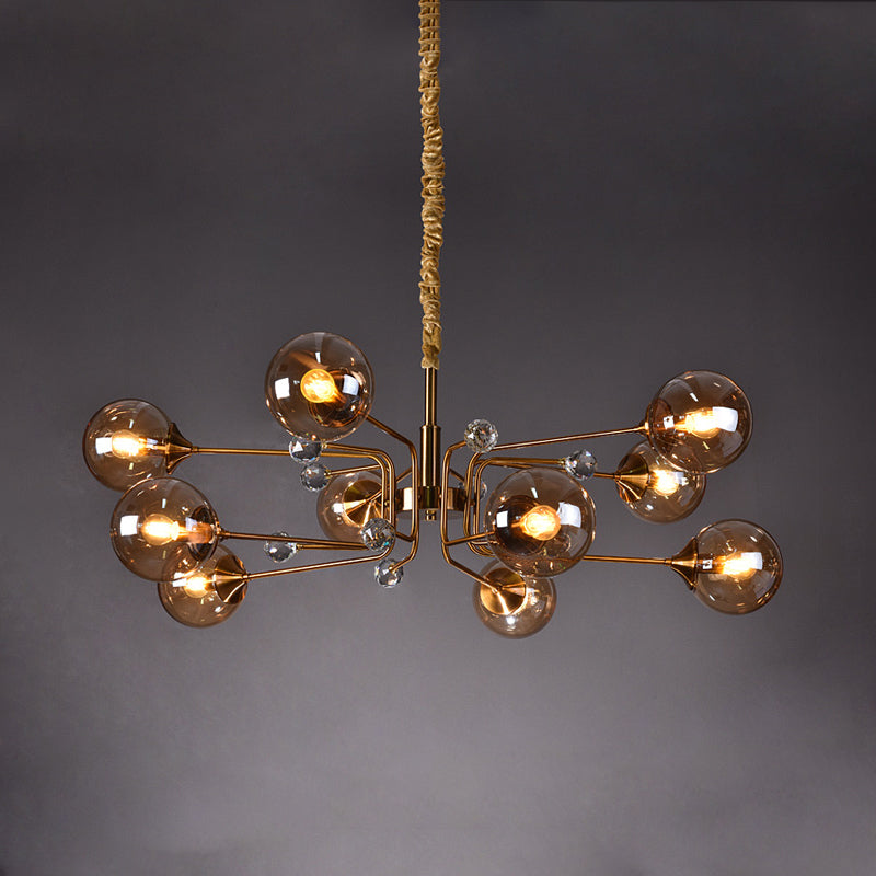 Modern Chandelier Metal Globe-Shaped Chandelier with Shade for Dining Room