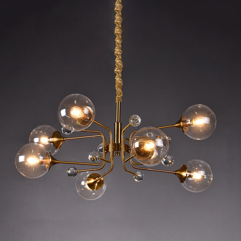 Modern Chandelier Metal Globe-Shaped Chandelier with Shade for Dining Room