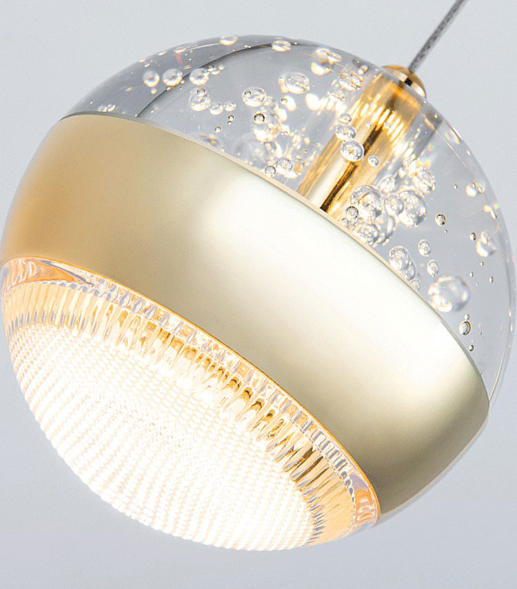 Spherical Crystal Wall Sconce Lighting Minimalist Gold Finish LED Wall Lamp