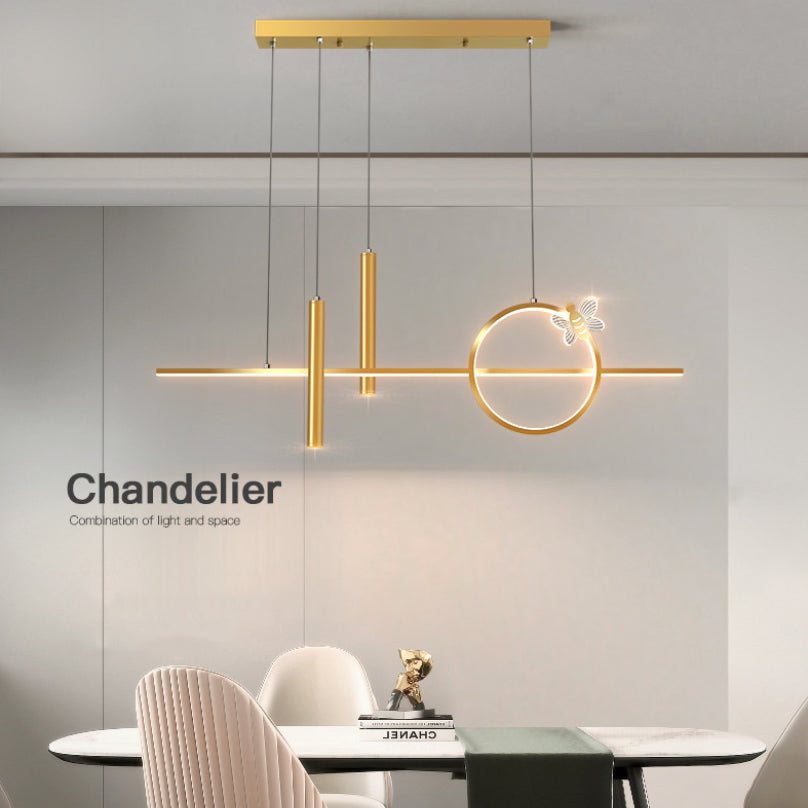 Luz de aluminio colgante colgante de LED creativa moderna Luz lineal de aluminio con sombra acrílica