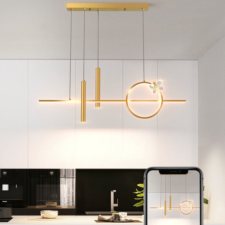 Luz de aluminio colgante colgante de LED creativa moderna Luz lineal de aluminio con sombra acrílica