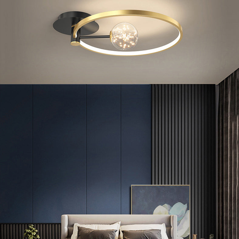 Cerchio semifulto lampada a montaggio acrilico moderno lampade a soffitto a filo a filo per camera da letto