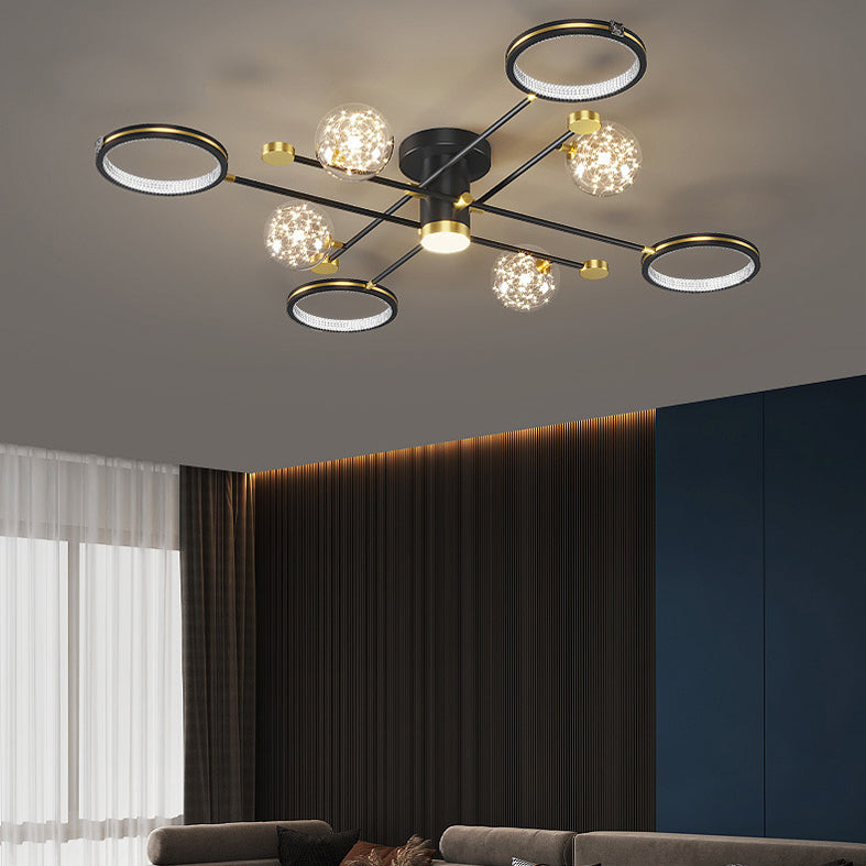 Kreisförmige Semi-Flush-Mount-Licht-Halterung Acryl Moderne Bündig-Halterung Deckenleuchte