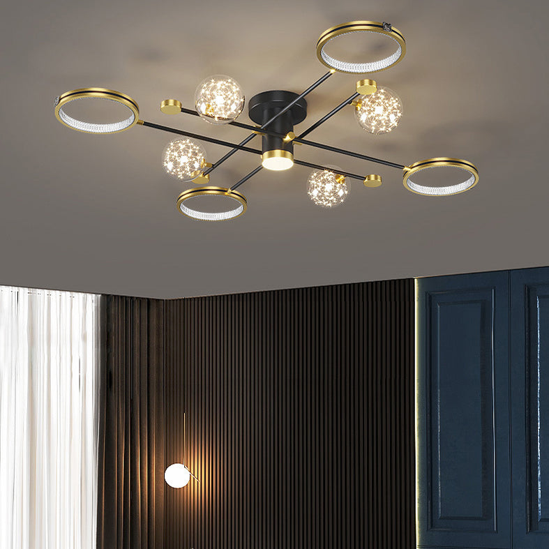 Kreisförmige Semi-Flush-Mount-Licht-Halterung Acryl Moderne Bündig-Halterung Deckenleuchte