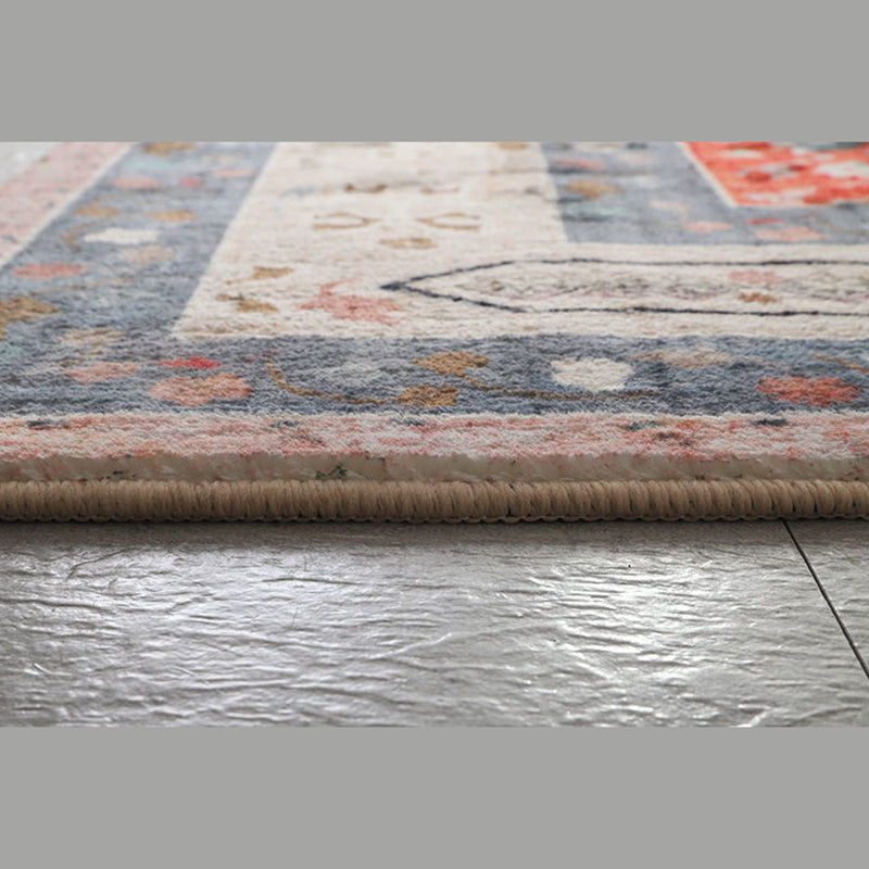 Multicolor Home Decoration Carpet Olden Medallion Area Rug Polyester with Non-Slip Backing Rug