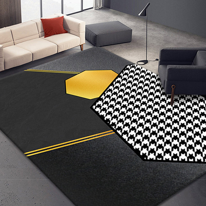 Individuality Modern Area Rug Luxurious Geometry Carpet Non-Slip Backing Carpet for Home Decoration