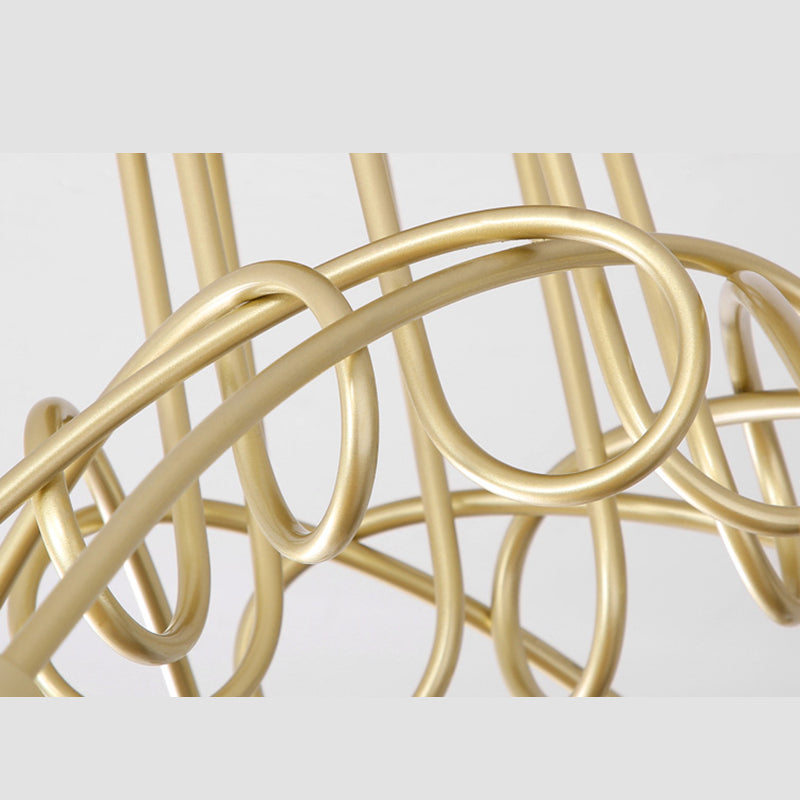 Exposed Bulb Radial Semi Flush Mount in Industrial Creative Style Wrought Iron Ceiling Light