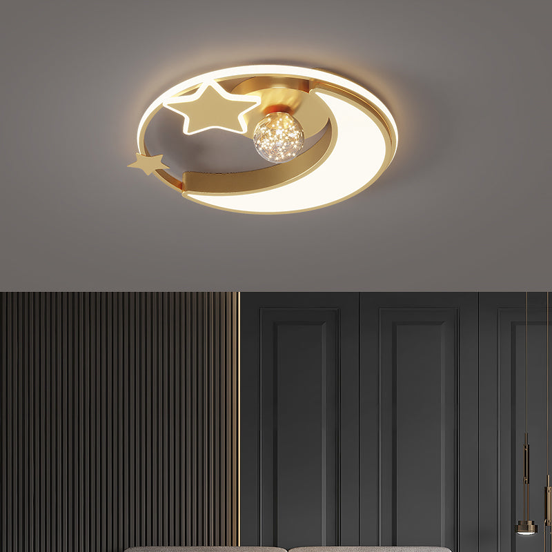 Bedroom Metal Flush Mount Light Fixture Contemporary Circle Flush Light Fixture