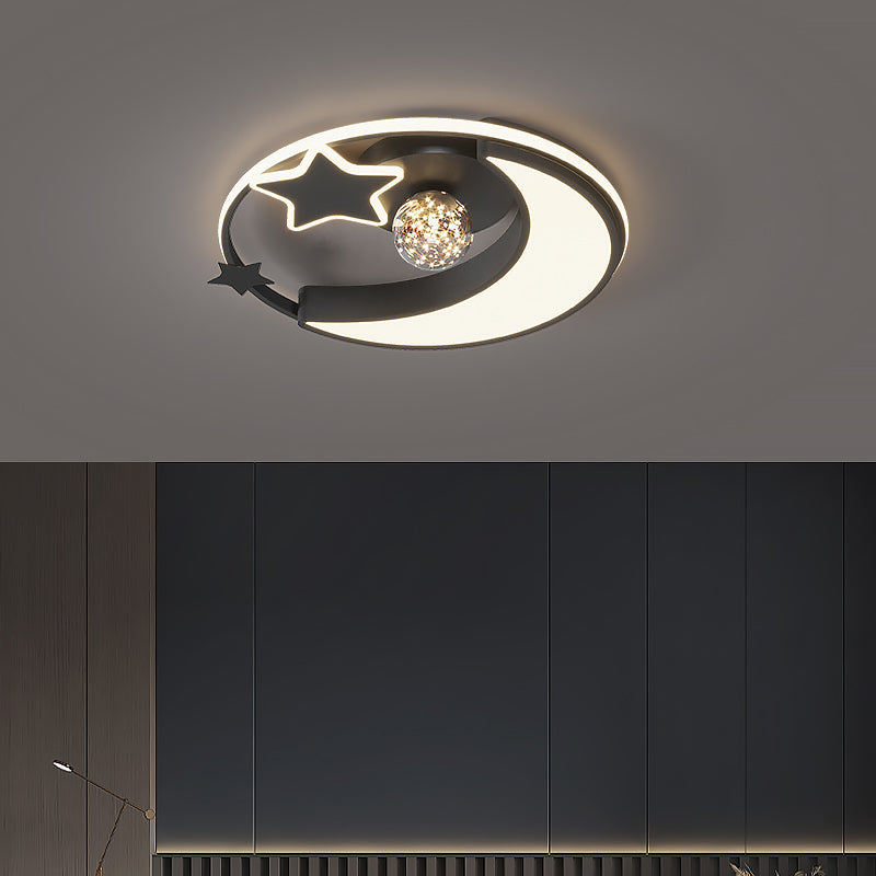 Bedroom Metal Flush Mount Light Fixture Contemporary Circle Flush Light Fixture