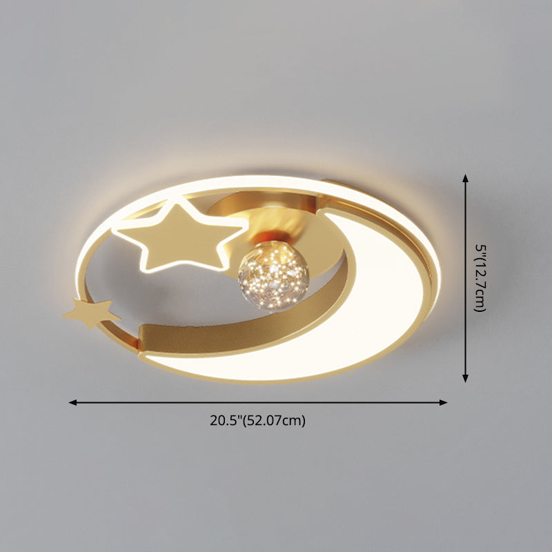 Bedroom Metal Flush Mount Light Fixture Contemporary Circle Flush Light Fixture