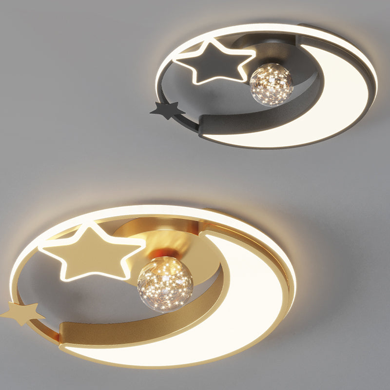 Bedroom Metal Flush Mount Light Fixture Contemporary Circle Flush Light Fixture