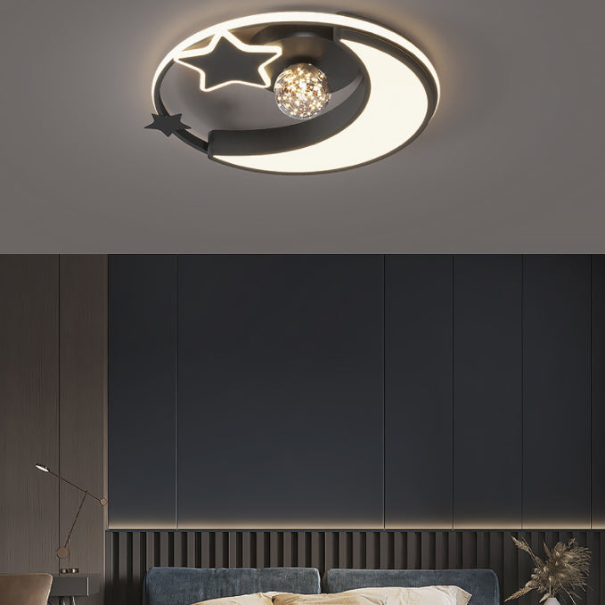 Bedroom Metal Flush Mount Light Fixture Contemporary Circle Flush Light Fixture
