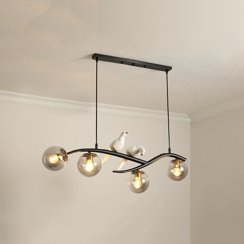 Modern Pendant Lighting for Kitchen Island Linear Island Lighting in Black