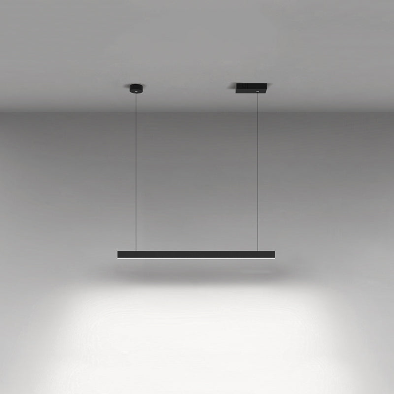 Luci a sospensione contemporanea per l'illuminazione dell'isola lineare di cucina Luce a sospensione in nero