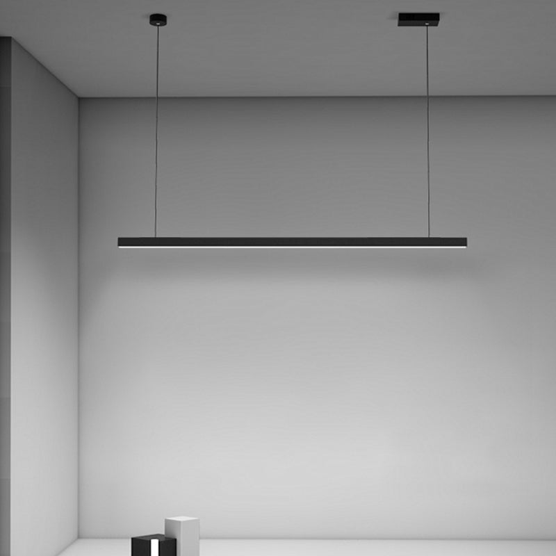 Luci a sospensione contemporanea per l'illuminazione dell'isola lineare di cucina Luce a sospensione in nero