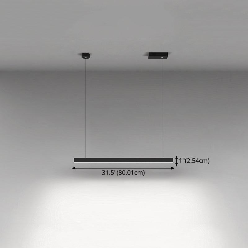 Luci a sospensione contemporanea per l'illuminazione dell'isola lineare di cucina Luce a sospensione in nero