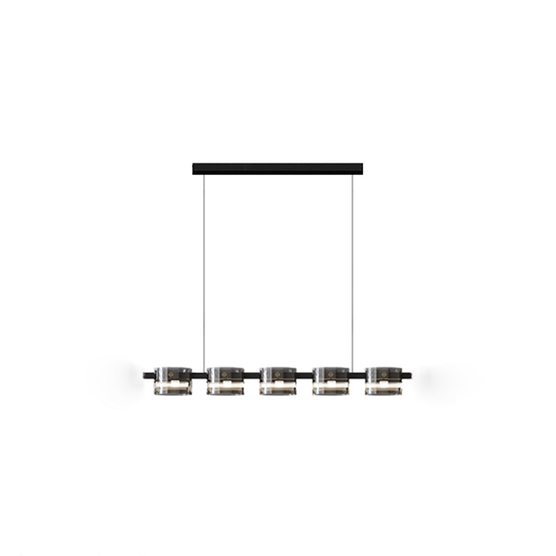 Lámpara de iluminación lineal de lámpara de araña colgante moderna luz colgante en negro