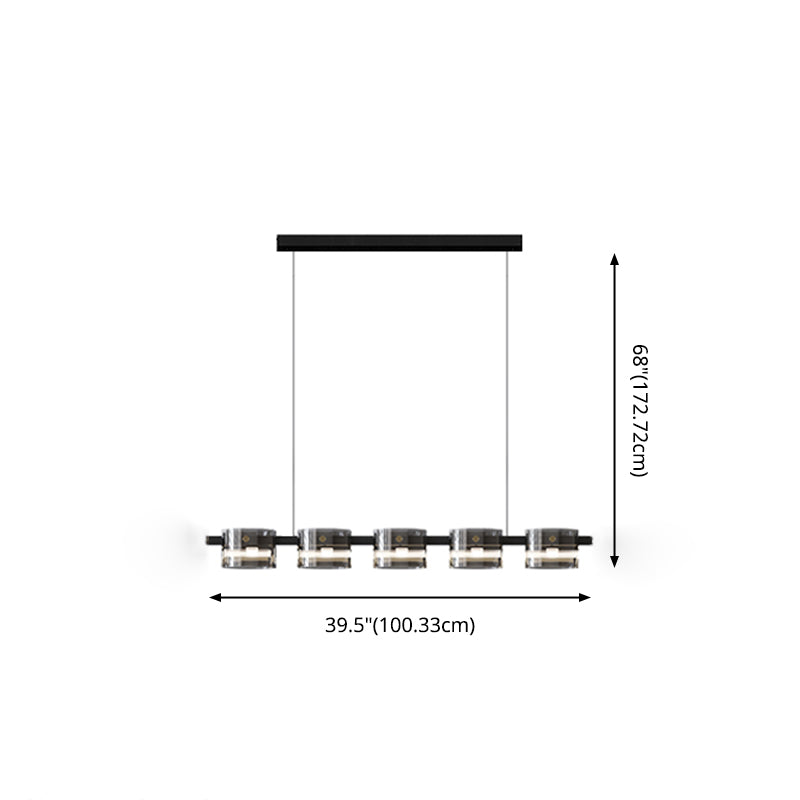 Lámpara de iluminación lineal de lámpara de araña colgante moderna luz colgante en negro
