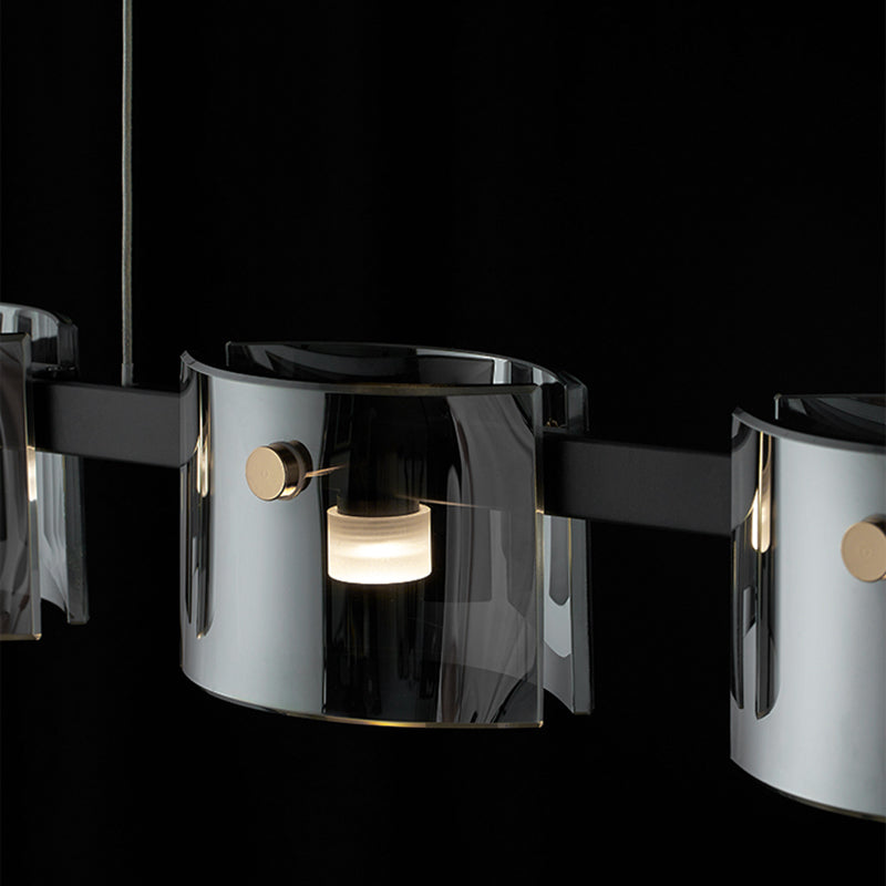 Lámpara de iluminación lineal de lámpara de araña colgante moderna luz colgante en negro