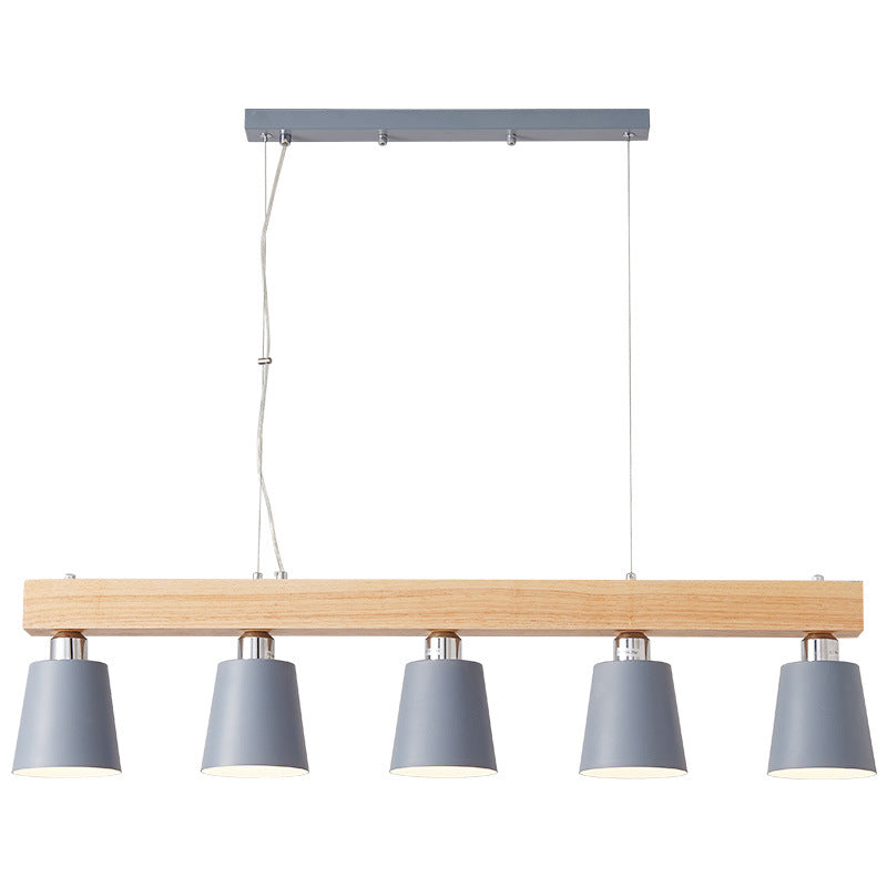 Apparecchi di illuminazione per isola moderna del soffitto lineare in legno per sala da pranzo