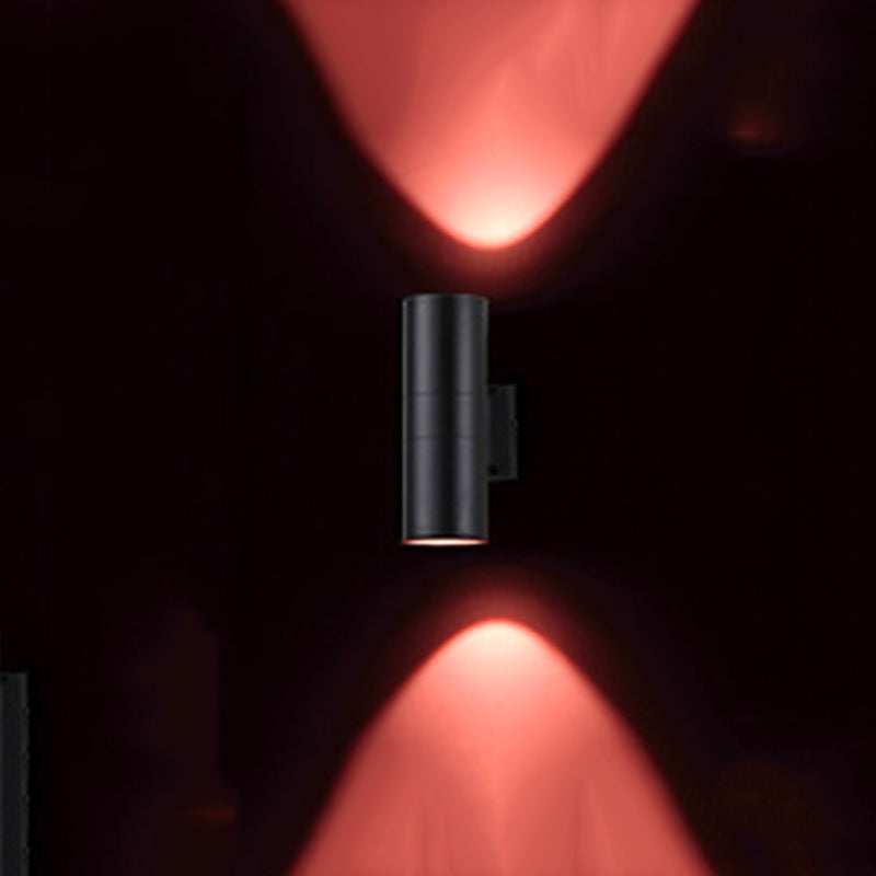 Mezza cilindro illuminazione a parete in stile moderno metallo 1 luce da parete leggera in nero