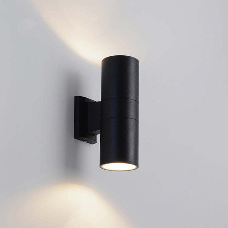 Mezza cilindro illuminazione a parete in stile moderno metallo 1 luce da parete leggera in nero
