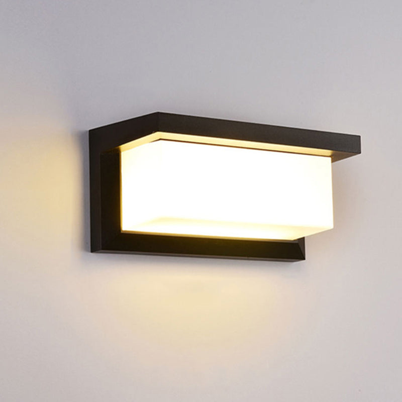 Modern Simple Style Retanglar Shade Wall Sconce Metal  1 Light Sconces in Black Finish