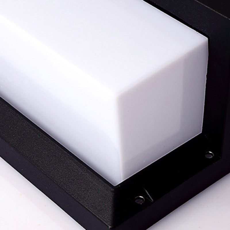 Modern Simple Style Retanglar Shade Wall Sconce Metal  1 Light Sconces in Black Finish