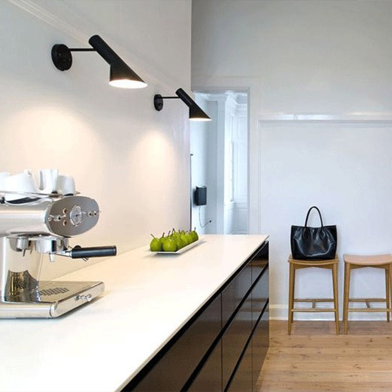 Modern de estilos Flare Dismonce Lights Ideas de iluminación de pared de aluminio de 1 luces en blanco y negro