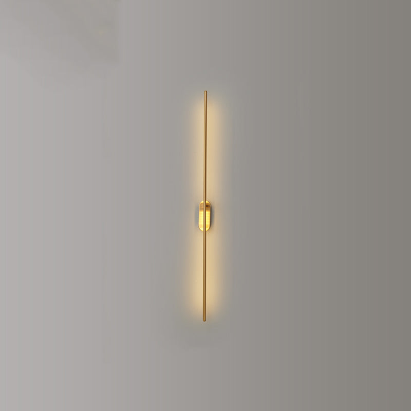 Moderne, prägnante Innenleitwandlampe Kupfer linearer Wandleuchten mit Acrylschatten