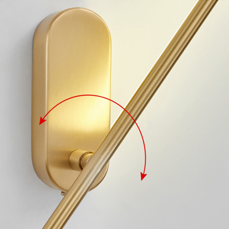 Moderne, prägnante Innenleitwandlampe Kupfer linearer Wandleuchten mit Acrylschatten