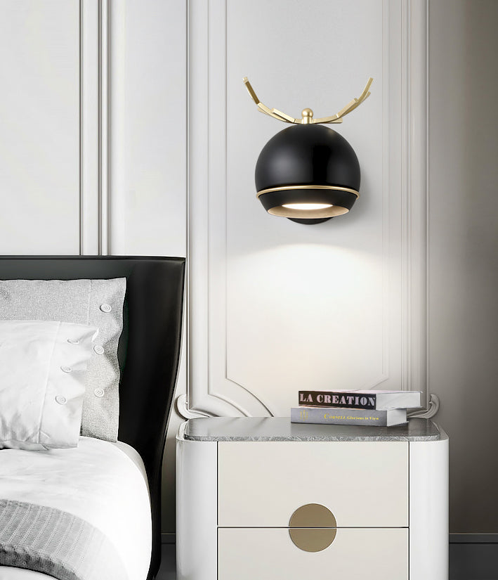 Modern Metal 1-Light Reading Wall Mount Lamp Spherical Wall Sconce for Bedroom