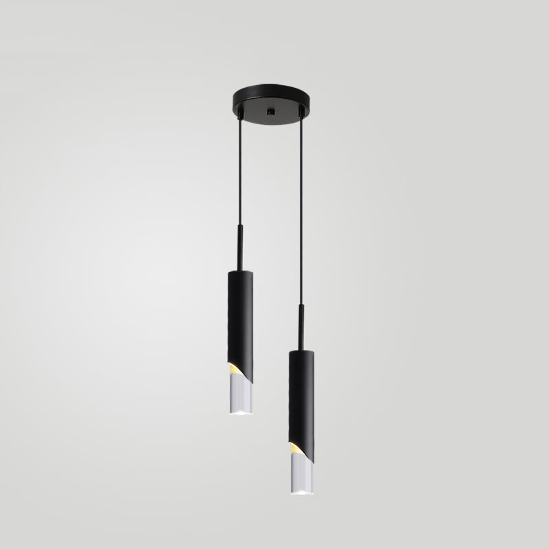 Lampe suspendue à LED cylindroïde en aluminium dans la simplicité moderne pendentif acrylique pour les espaces intérieurs