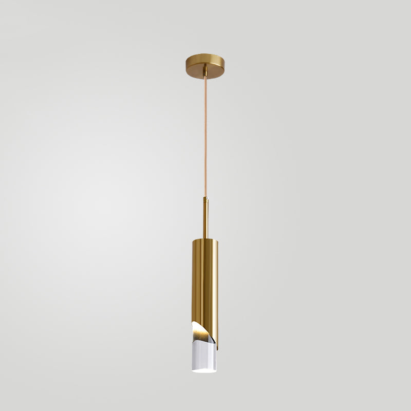 Lampe suspendue à LED cylindroïde en aluminium dans la simplicité moderne pendentif acrylique pour les espaces intérieurs