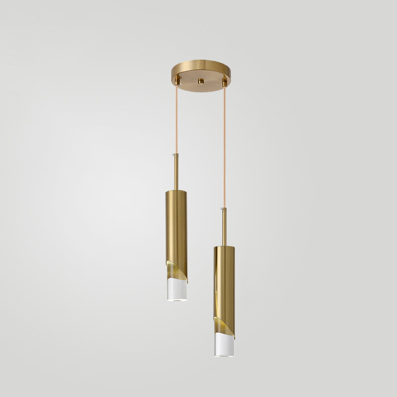 Lampe suspendue à LED cylindroïde en aluminium dans la simplicité moderne pendentif acrylique pour les espaces intérieurs