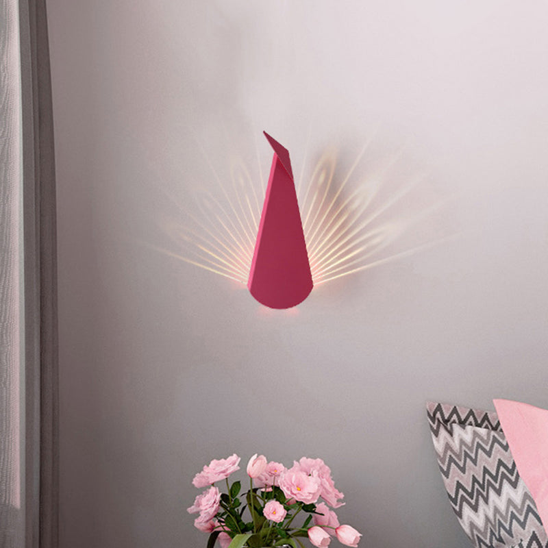 Modern Style Triangle Wall Sconce Lights Metal 1-Light Wall Mount Lamp in Pink and Blue