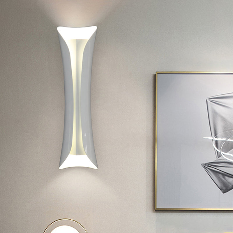 Modern Style Curl Wall Sconce Metallic 2-Lights Wall Mount Light in Black and White