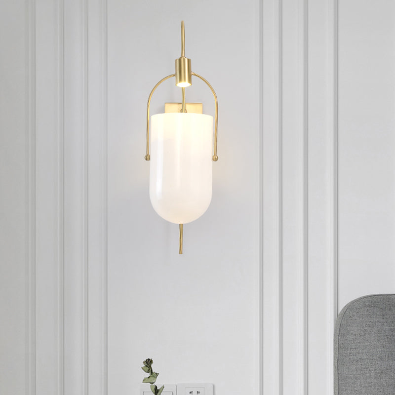 Pil Capsule SCONCE LICHT MODERISME MILKY GLAS