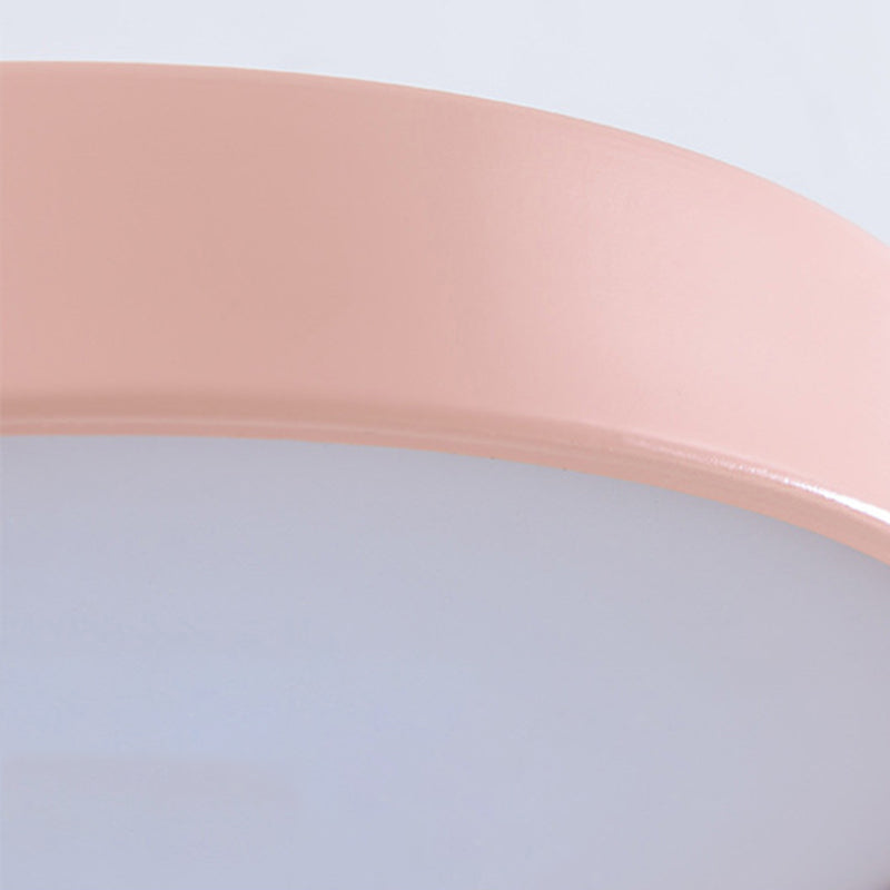 Modern Minimalist Circular LED Wall Lamp Wrought Iron Macaron Wall Light with Acrylic Shade