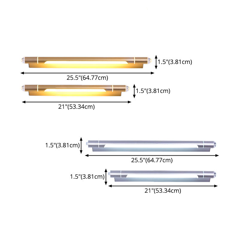 Contemporary Linear Wall Mounted Light Fixture 1-Light Sconce Light for Bathroom