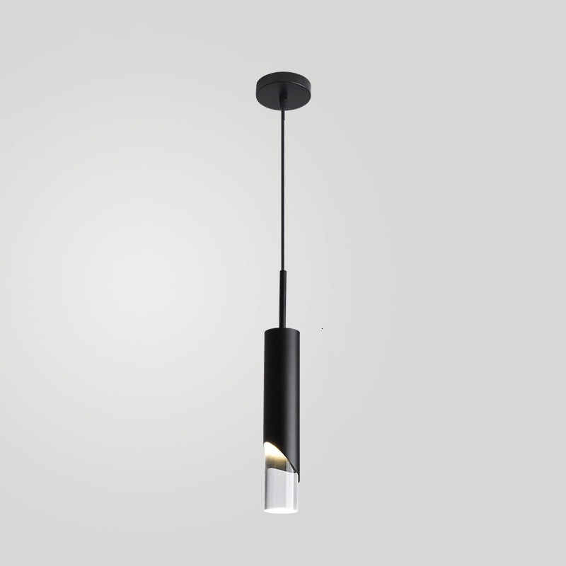 Électroplaque LED PRENDANT LED ALUMINUM Dans un style créatif moderne de style cylindroid en acrylique lampe